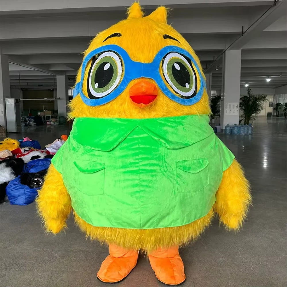 Costumes - Şişirilebilir Gözlüklü Kuş Maskot Kostümü, Yetişkinler