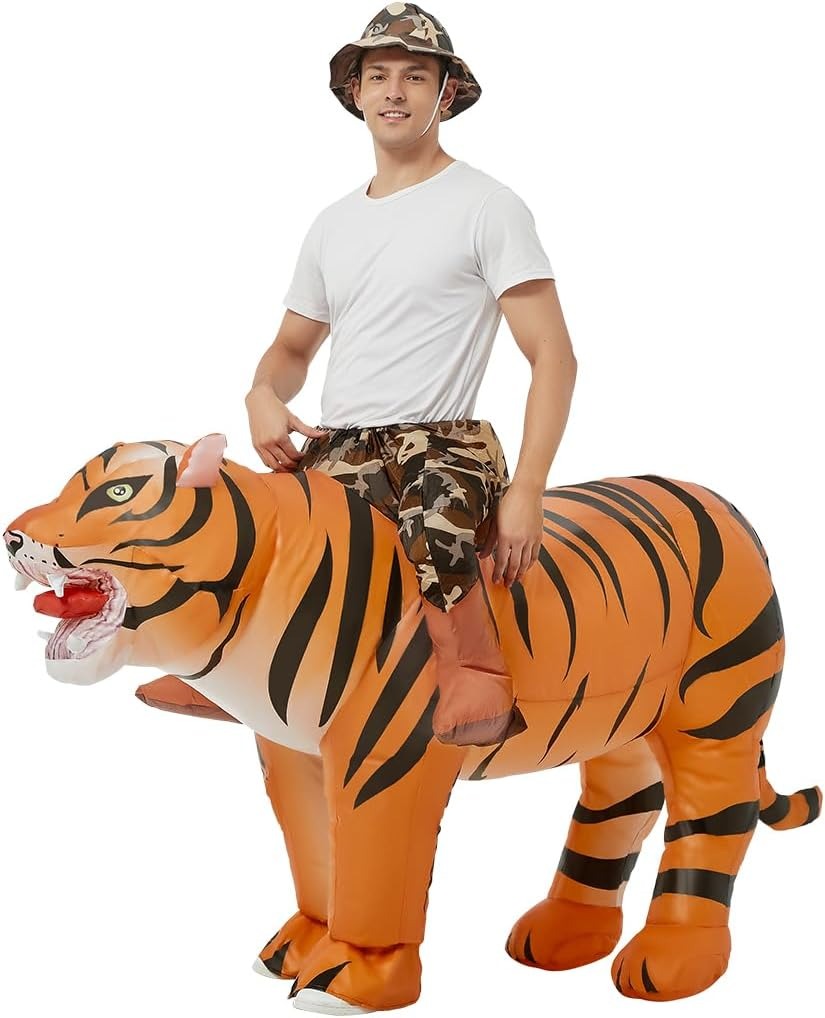 Costumes - Yetişkinler için şişirilebilir kaplan kostümü, kadın