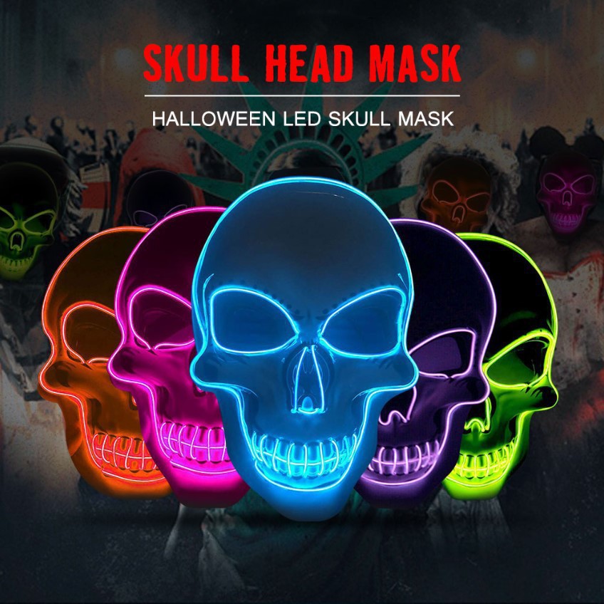 Led Purge Mask Halloween - Cadılar Bayramı Korku Temalı Kafatası Maskesi,